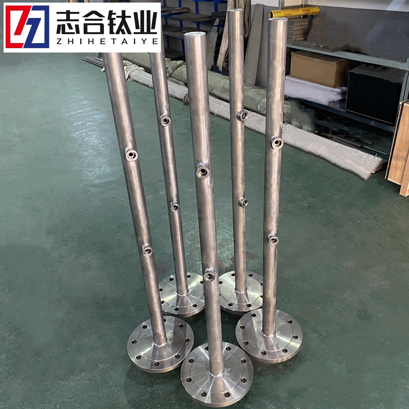 TA2纯钛耐腐蚀喷淋管化工管道钛金属接管各种焊接件可来图定 制